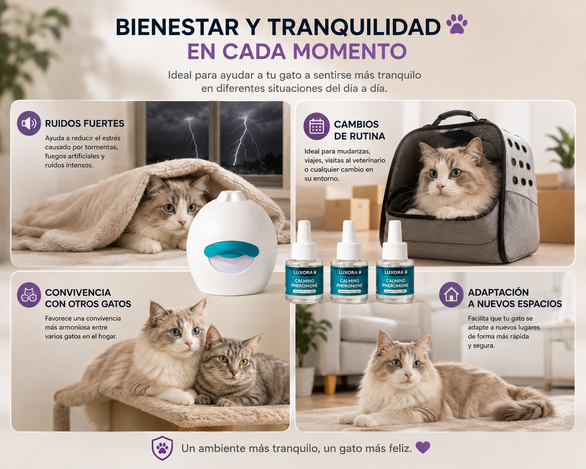 Luxora CalmCat | Difusor Calmante para Gatos + 3 Recargas